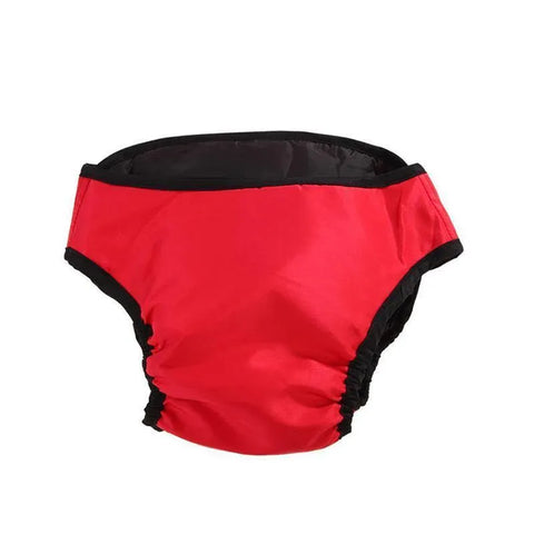 Washable Female Pet Dog Cat Nappy Diaper Physiological Pants Panties Underwear Red - XS