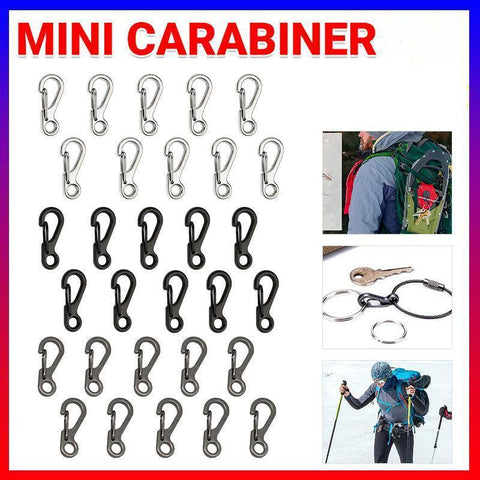 10X Mini Alloy Carabiner Keychain Durable Snap Spring Clip Hook - Silver