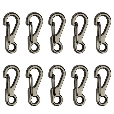 10X Mini Alloy Carabiner Keychain Durable Snap Spring Clip Hook - Silver