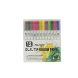 12-120 Watercolor Brush Pen Set Artist Sketch Marker - White-12 Colours