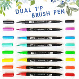 12-120 Watercolor Brush Pen Set Artist Sketch Marker - White-12 Colours