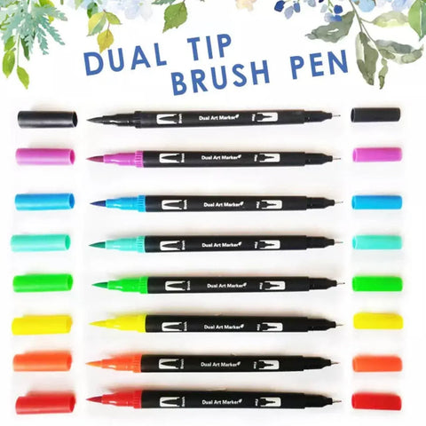 12-120 Watercolor Brush Pen Set Artist Sketch Marker - White-12 Colours