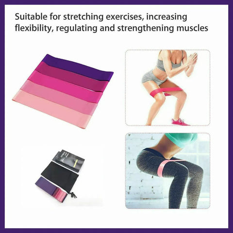 Exercise Resistance Bands Loop Power Strength Training Fitness Yoga Pilates Gym - Purple (600*50*1.1MM)