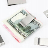 Clip Note Business Card Holder Stainless Steel Mens Wallet Metal - Gold