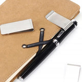 Clip Note Business Card Holder Stainless Steel Mens Wallet Metal - Gold