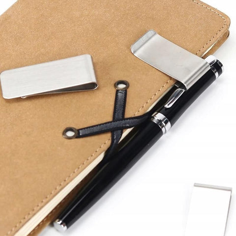 Clip Note Business Card Holder Stainless Steel Mens Wallet Metal - Gold