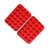 24 Cavity Pan Tray Silicone Mini Cupcake Cookie Baking Mold Au - Red