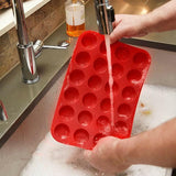24 Cavity Pan Tray Silicone Mini Cupcake Cookie Baking Mold Au - Red