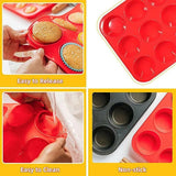 24 Cavity Pan Tray Silicone Mini Cupcake Cookie Baking Mold Au - Red