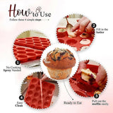 24 Cavity Pan Tray Silicone Mini Cupcake Cookie Baking Mold Au - Red