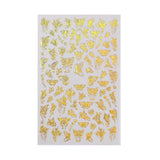 3D Nail Butterfly Design Sticker Decor Decal Holographic Laser Nail Art Sticker - Gold L-04
