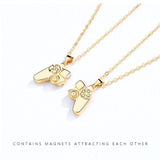 Matching Gamer Controller Necklace for Couples or Friends Pendant Gift Set - Silver and Silver