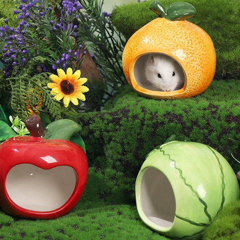 Ceramic Hamster Nest Shelter Landscaping Supplies Small Animal Hideout House - Cloud