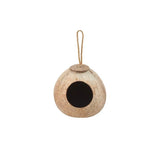 Natural Coconut Bird Nest Cage Pet Parrot Parakeet Safe Hut Feeder Shell Home - Rope type