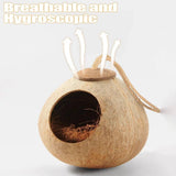 Natural Coconut Bird Nest Cage Pet Parrot Parakeet Safe Hut Feeder Shell Home - Stairs type