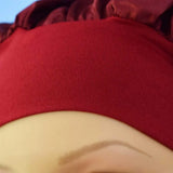 Sleeping Bonnet Hair Wrap Silk Satin Cap Women Elastic Night Soft Hat Headwear - Rose Red