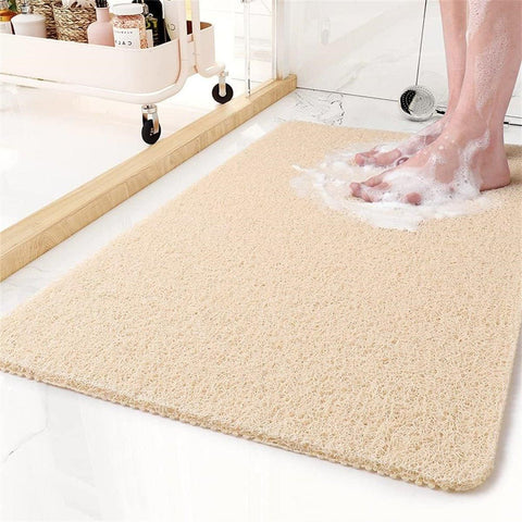 Anti Slip Bathroom Mat Non Slip Shower Floor Mat Quick Dry Soft Comfortable Rug - Beige-40x60cm