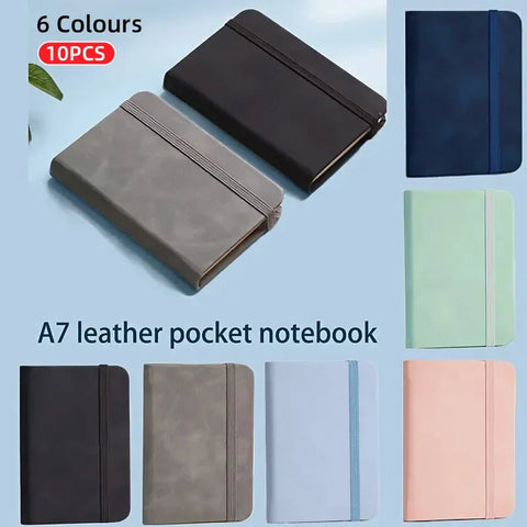 10pcs Mini Pocket Notebook A7 Small Portable Notepad for Office School Use - Pink