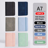 10pcs Mini Pocket Notebook A7 Small Portable Notepad for Office School Use - Pink