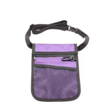 Nurse Pouch Waist Bag Medical Tool Organizer Pocket Belt with Keyring - Purple