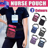 Nurse Pouch Waist Bag Medical Tool Organizer Pocket Belt with Keyring - Purple