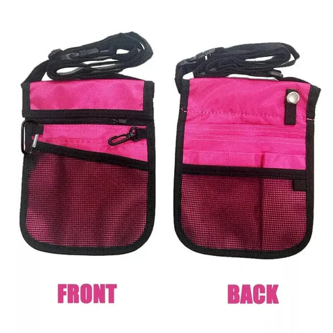 Nurse Pouch Waist Bag Medical Tool Organizer Pocket Belt with Keyring - Purple