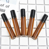 10Ml Roller Rollerball Perfume Essential Oil Roll On Ball Amber Glass Bottle - 5PCS