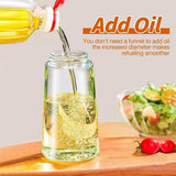 2-in-1 470ml Glass Oil Bottle Spray Pour Automatic Pressure Control Kitchen Tool - Black
