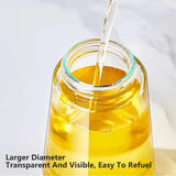2-in-1 470ml Glass Oil Bottle Spray Pour Automatic Pressure Control Kitchen Tool - Black