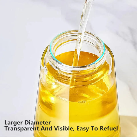 2-in-1 470ml Glass Oil Bottle Spray Pour Automatic Pressure Control Kitchen Tool - Black