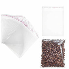 100Pcs Self-Adhesive Clear Opp Cellophane Bags with Air Hole - 8*12+2cm