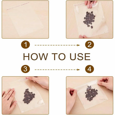100Pcs Self-Adhesive Clear Opp Cellophane Bags with Air Hole - 8*10+3cm