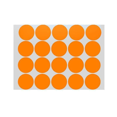 Orange Assorted Sizes Colour Sticker Dots Adhesive Round Labels Circular Spot Scrapbook - 13mm*132 Dots