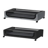 Under Bed Storage Rack Square Design with Wheels Rolling Trolley Box for Home - Black