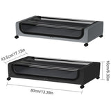 Under Bed Storage Rack Square Design with Wheels Rolling Trolley Box for Home - Black