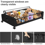 Under Bed Storage Rack Square Design with Wheels Rolling Trolley Box for Home - Black