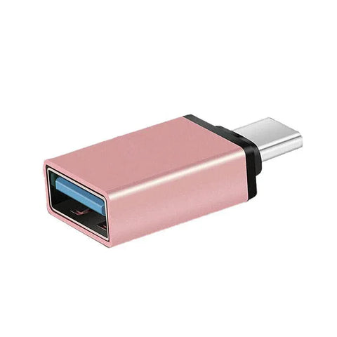 USB Type-C to USB 3.0 Adapter OTG Converter for Phone Tablet Laptop - Rose Gold
