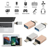 USB Type-C to USB 3.0 Adapter OTG Converter for Phone Tablet Laptop - Rose Gold