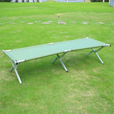 Portable Lightweight Folding Aluminum Camping Bed Ultra Light Outdoor Camp Bed - Green