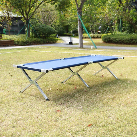 Portable Lightweight Folding Aluminum Camping Bed Ultra Light Outdoor Camp Bed - Green