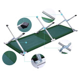 Portable Lightweight Folding Aluminum Camping Bed Ultra Light Outdoor Camp Bed - Green
