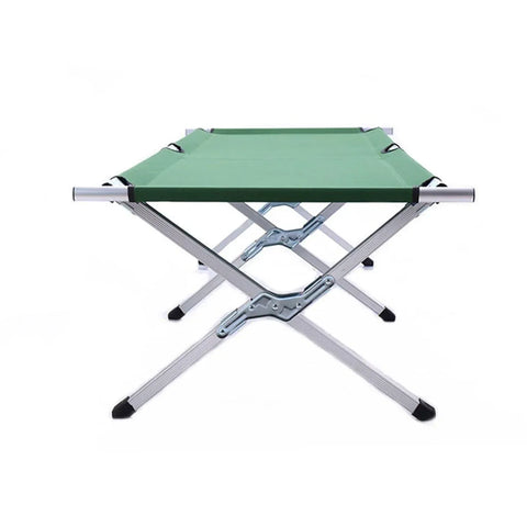 Portable Lightweight Folding Aluminum Camping Bed Ultra Light Outdoor Camp Bed - Green