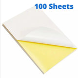 A4 Self Adhesive Sticker Paper Sheet Label Laser Inkjet Print Mailing Address - White Matte 2x4 *100 PCS