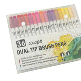 12-120 Watercolor Brush Pen Set Artist Sketch Marker - White-36 Colours