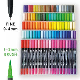 12-120 Watercolor Brush Pen Set Artist Sketch Marker - White-36 Colours