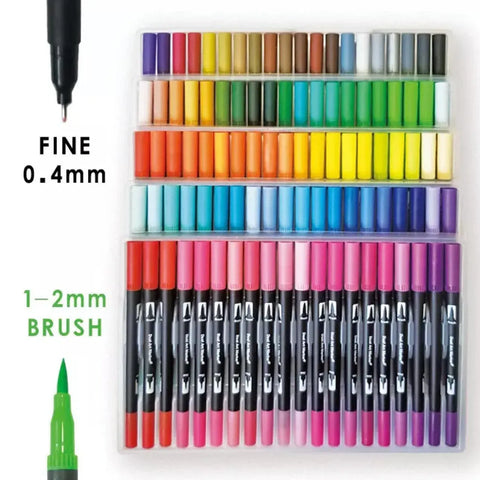 12-120 Watercolor Brush Pen Set Artist Sketch Marker - White-36 Colours