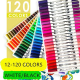 12-120 Watercolor Brush Pen Set Artist Sketch Marker - White-36 Colours