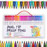 12-120 Watercolor Brush Pen Set Artist Sketch Marker - White-36 Colours