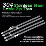 20X Stainless Steel Cable Ties S304 Marine Grade Zip Strap Locking Wrap 100-800Mm - 7.9x700mm