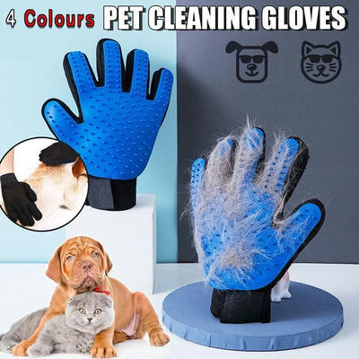 Pet Dog Cat Massage Hair Removal Grooming Comb Touch Cleaning Brush Magic Glove - Green Left Hand